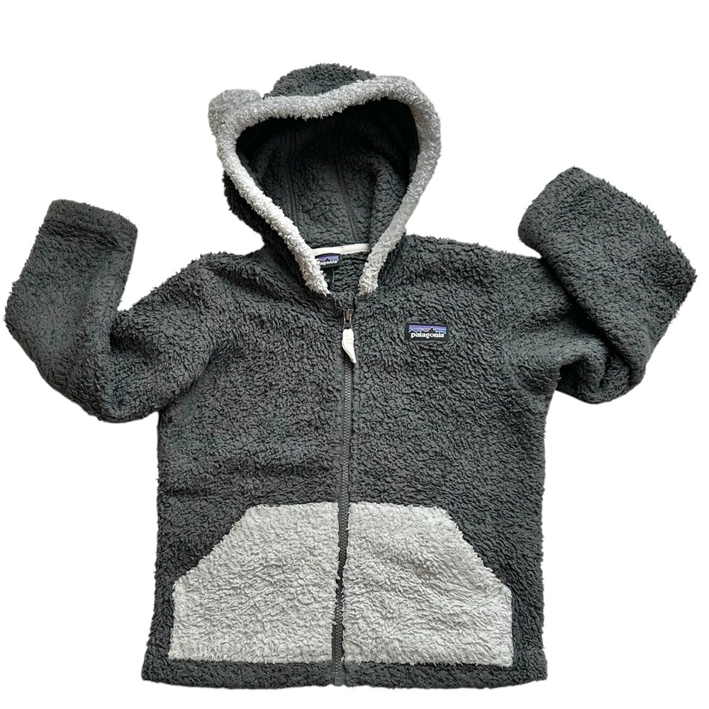 Patagonia Baby Furry Friends Gray Fleece Hoodie Jacket Toddler
2T